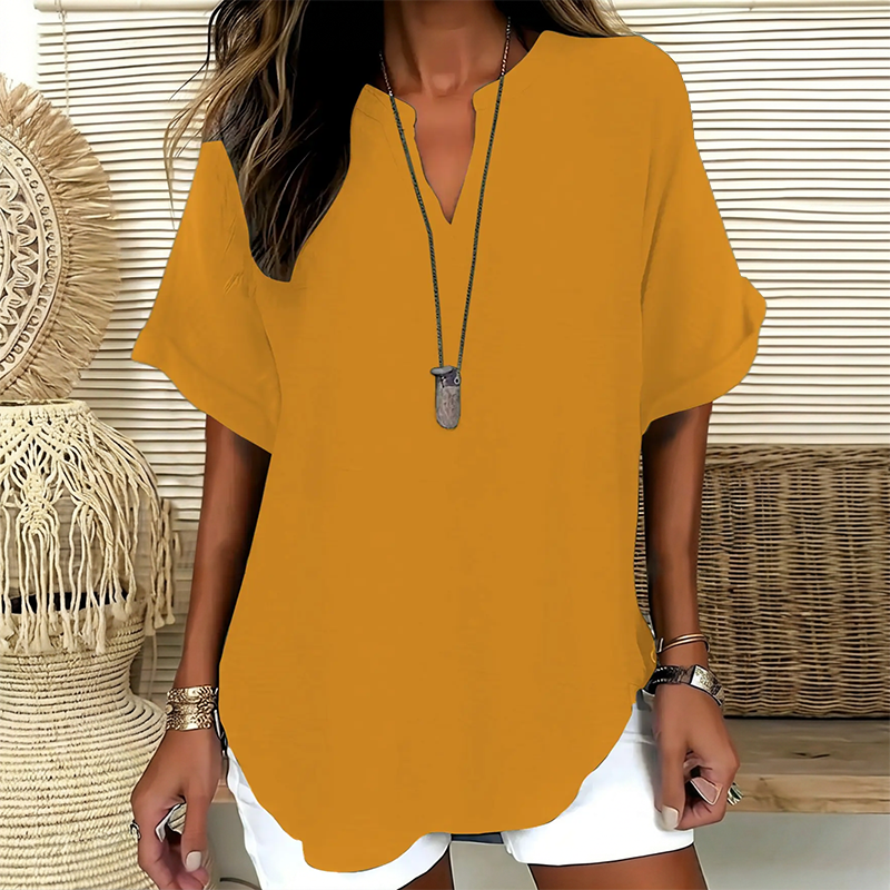Loose Solid Color Women's Casual Blouse