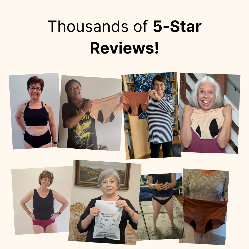 timboc 100% Leak-Proof Underwear That Won't Let You Down for Women 60+ (4-Pack)