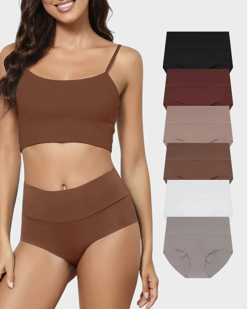 Seamless High-Waist No Show Comfort Panties (6 Pack)