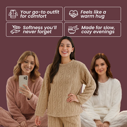 Women's Cozy Cable Knit Lounge Set