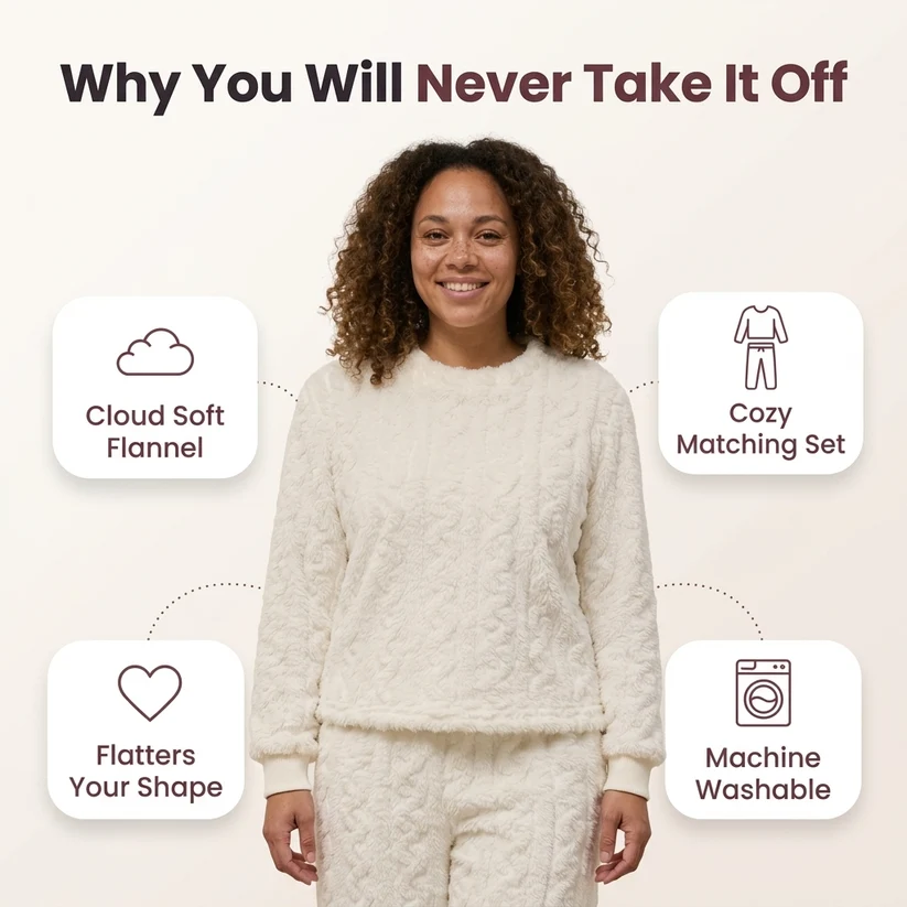 Women's Cozy Cable Knit Lounge Set