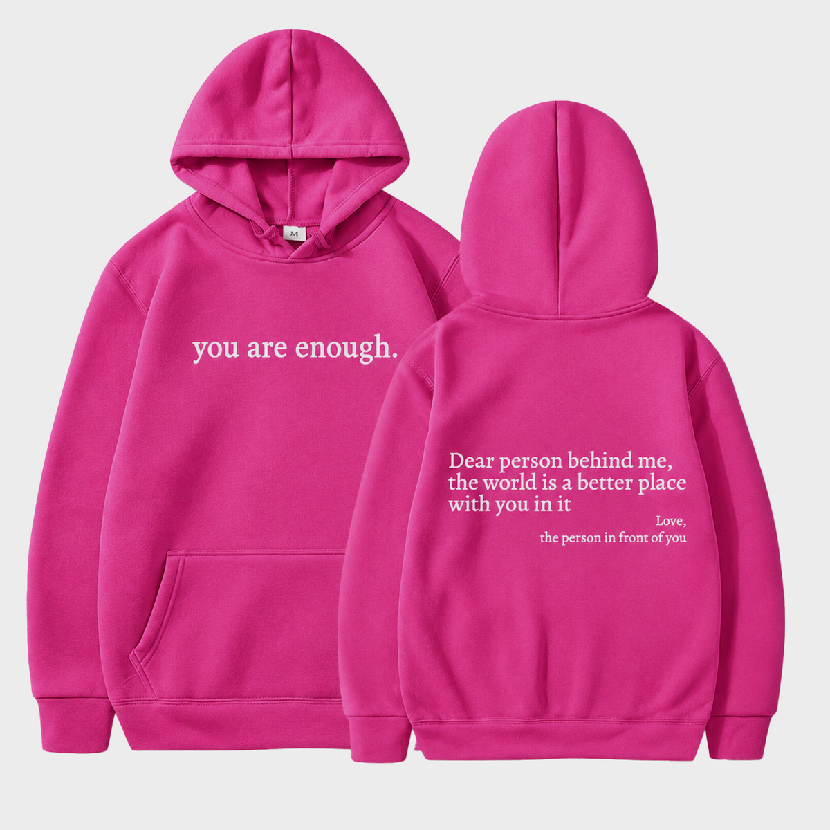 'You Are Enough' Fleece Lined Graphic Hoodie Unisex