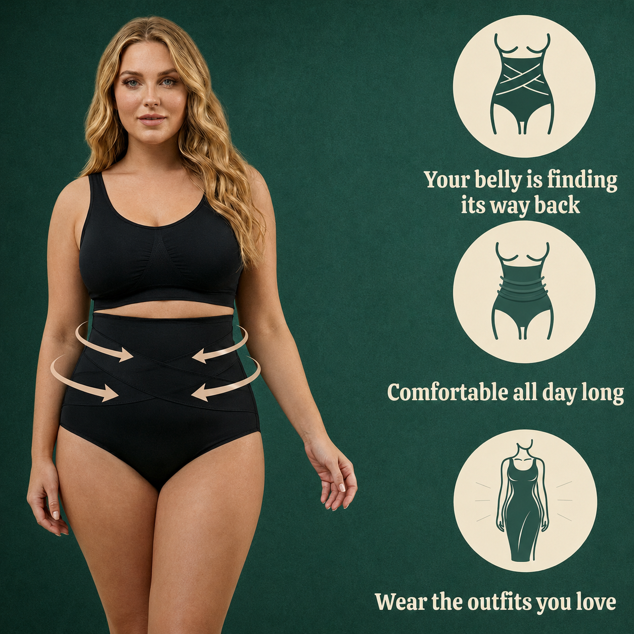 High-waisted postpartum shaping underwear— 360° Compression