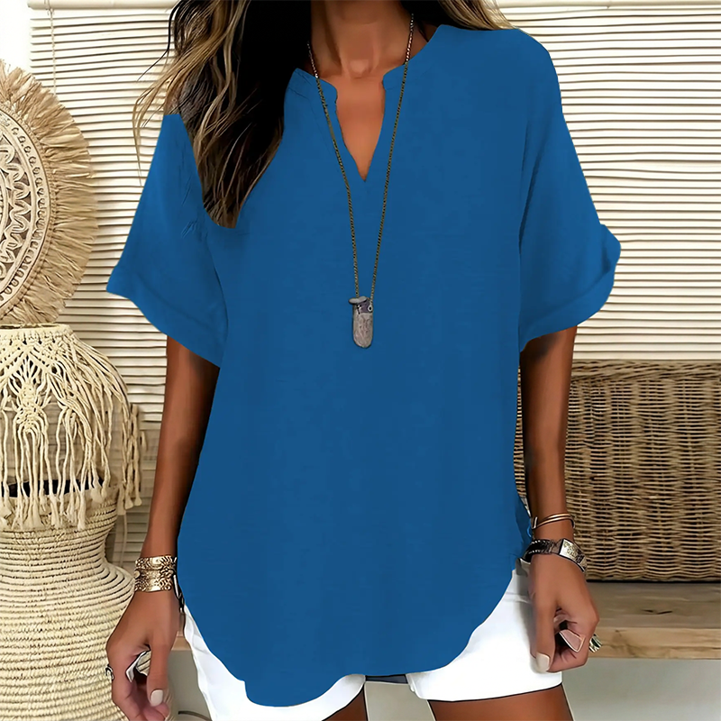 Loose Solid Color Women's Casual Blouse