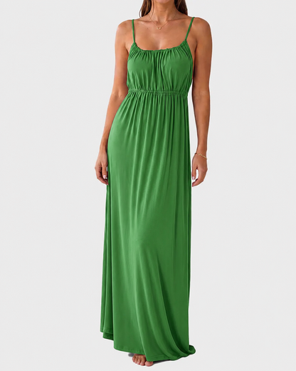 Backless Drawstring Maxi Cami Dress