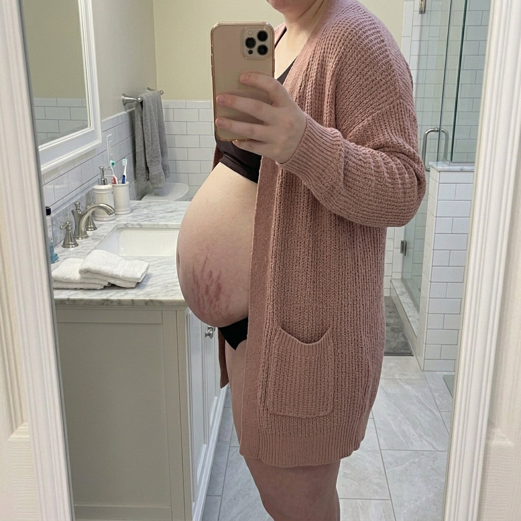 Exhausted woman, postpartum products
